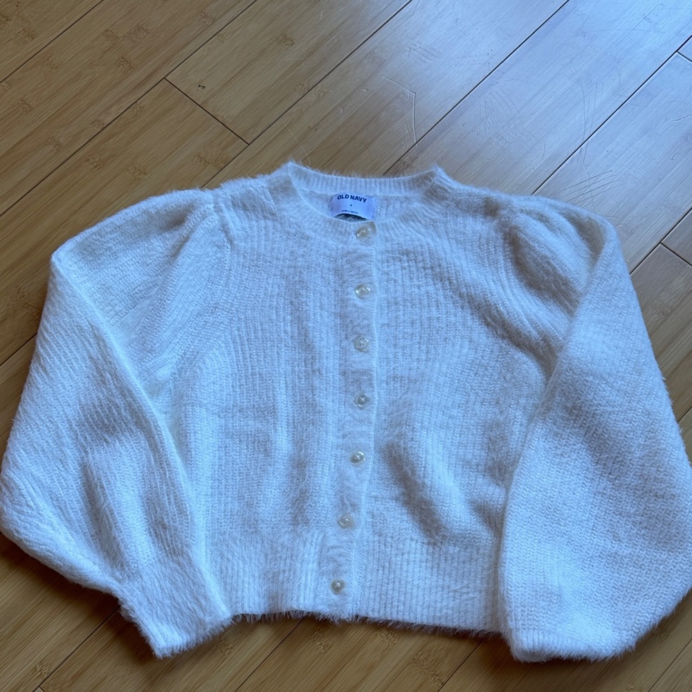 Old Navy Women's White Cardigan Sweater
